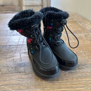 Totes Reena Toddler Girls’ Waterproof Snow Boots - Size 5T - Rainbow Unicorns